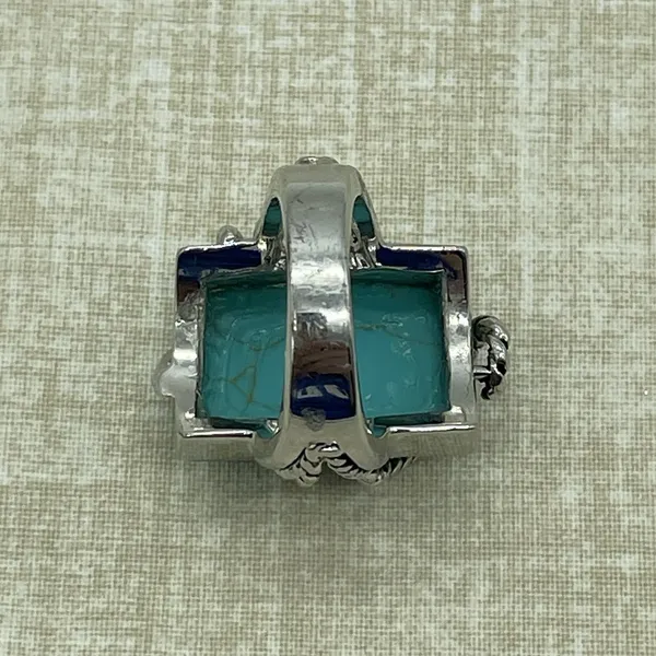 Western Boho Faux Turquoise Ring Size 8‎ Silver Tone Southwest Nautical Festival - Image 5