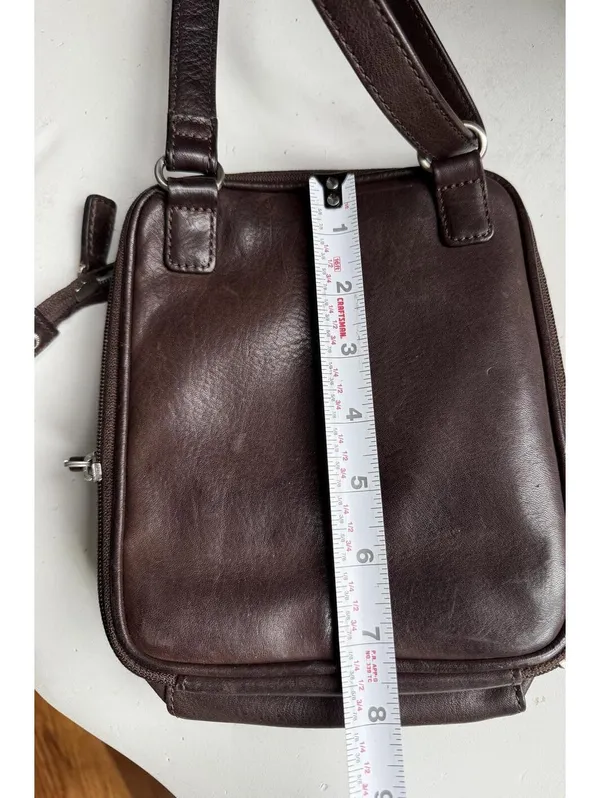 Fossil Chocolate Brown Leather Crossbody Bag - Image 9