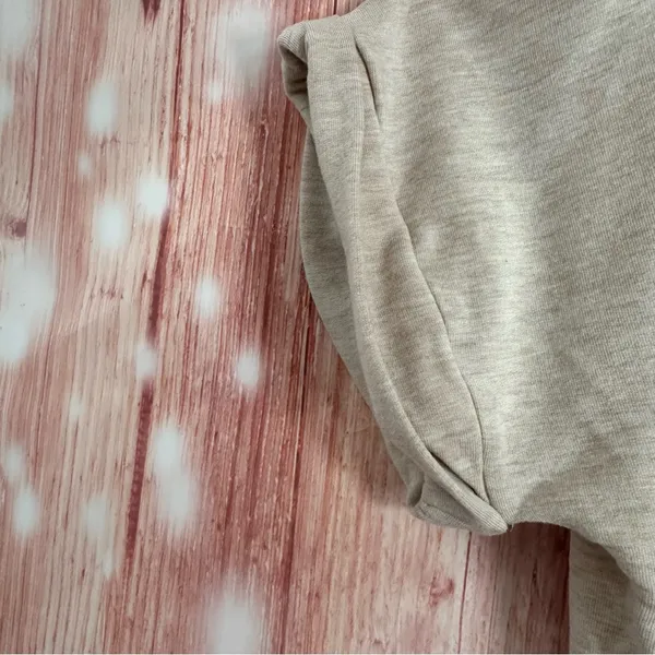 Eberjey Softest Sweats The Short Sleeve Sweatshirt Oatmeal Heather Size M - Image 7