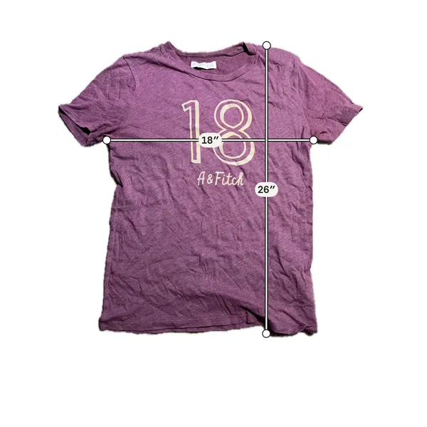Abercrombie &‎ Fitch Womens Graphic Tee Shirt Burgundy Y2K 18 A&Fitch Small - Image 3