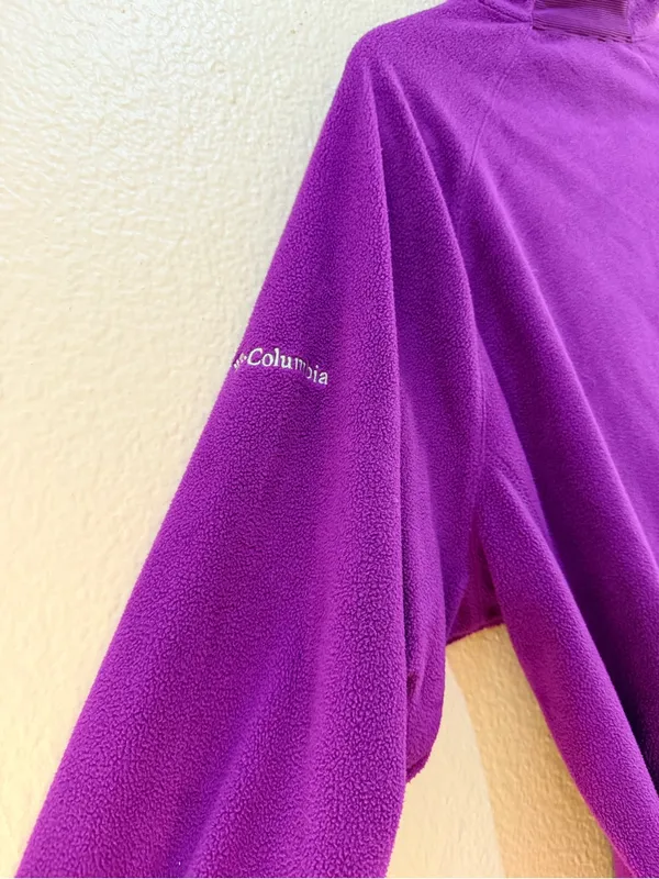 Columbia Women 1X Purple Fleece 1/4 Zip Pullover Glacial Mock Neck Sweater Top - Image 7