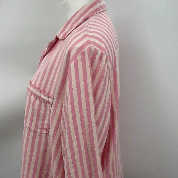 Victoria’s Secret long sleeve pink striped pajama top - Image 5