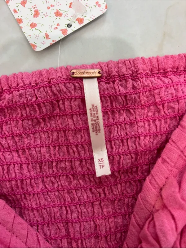 NWT Free People Pink Chloe Top Size XS $98 - Image 3