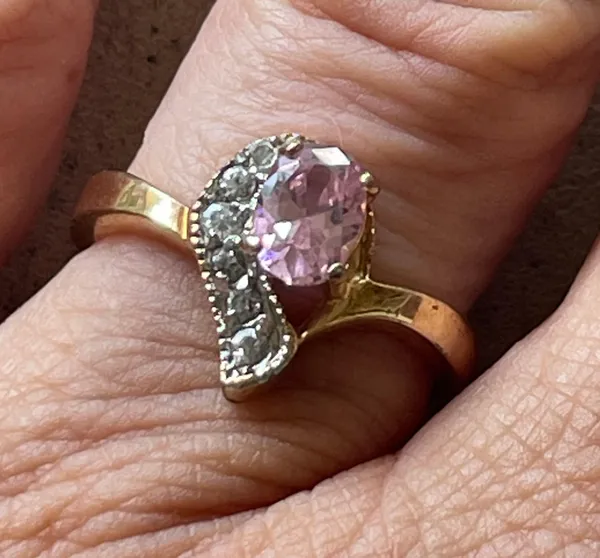 Pink Gemstone Rhinestone Ring - Image 5