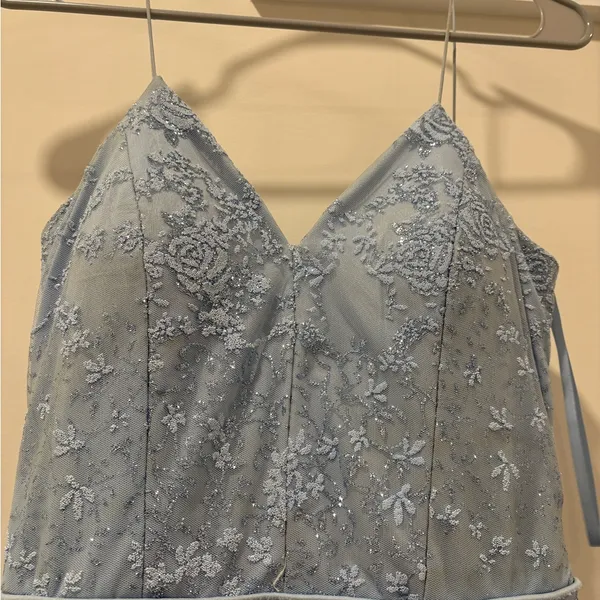 MARINA Light Blue Lace Maxi Dress bridesmaid/prom dress - Image 3