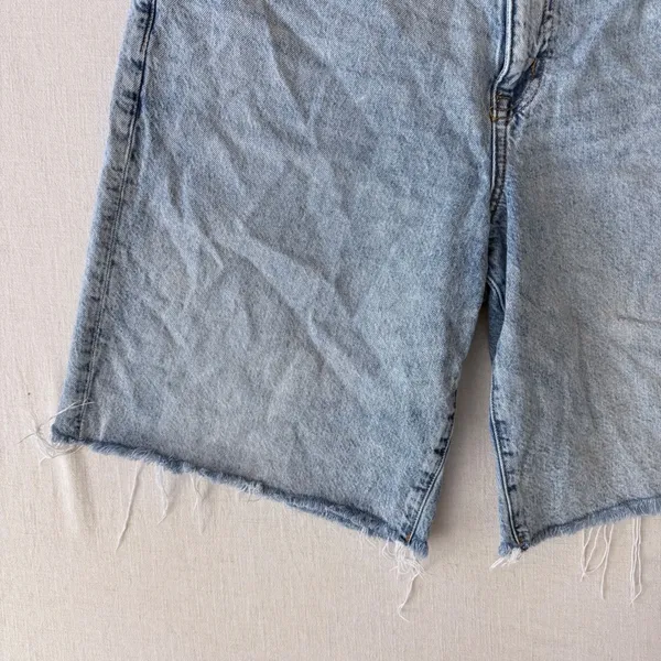 Aeropostale Baggy Jorts Denim Shorts 14 Light Wash Distressed Raw Hem Cotton - Image 10