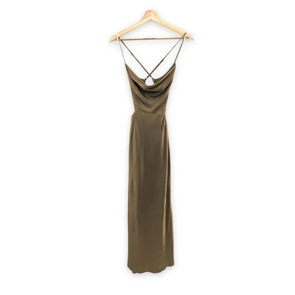 Shona‎ Joy Thalia Bias Cut Out Midi Dress in Cumin - Image 2