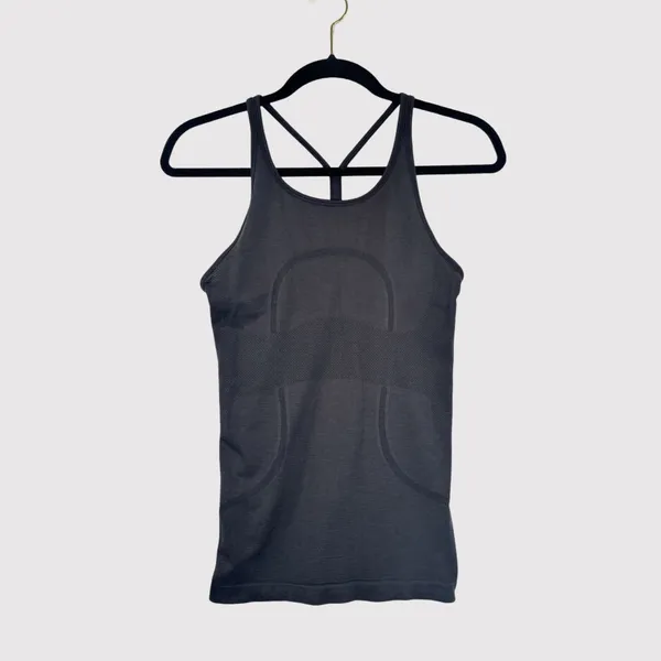 Lululemon Womens Top Gray Swiftly Tech Strappy Tank Stretch Yoga Gym Size 4 - Image 2