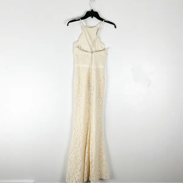 LULUS Zenith Cream Lace Hidden Back Zipper Maxi Dress Small Wedding Victorian - Image 2