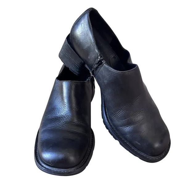 Y2K Timberland Smart Comfort System Black Leather Heeled Shoes Sz 8M - Image 3