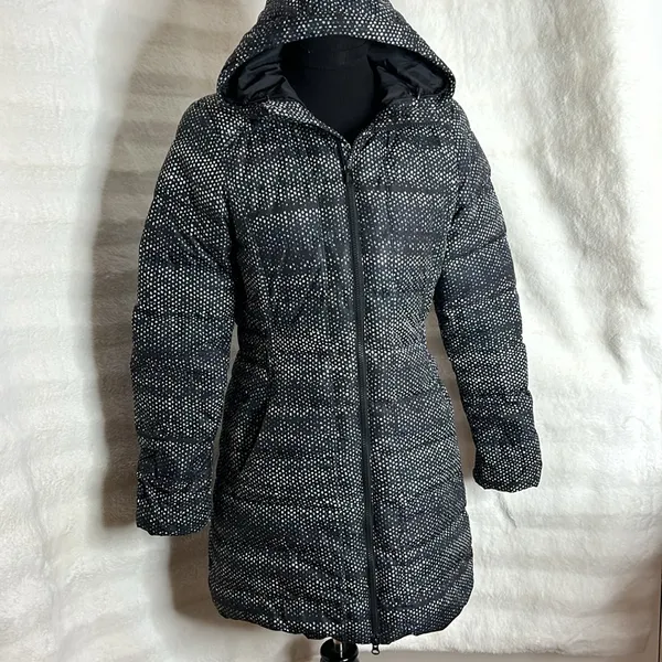 The North Face Womens Gotham Jacket Hooded TNF Black Donegal Print. Size SP. - Image 5