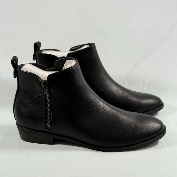 JOURNEE COLLECTION Size-8.5M‎ Womens Ellis Ankle Boot Shoe Black Faux Leather - Image 2