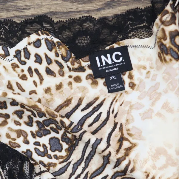 NWT INC International Concepts Shortie Pajama Set 2-Piece Mixed Animal Brown 2XL - Image 8