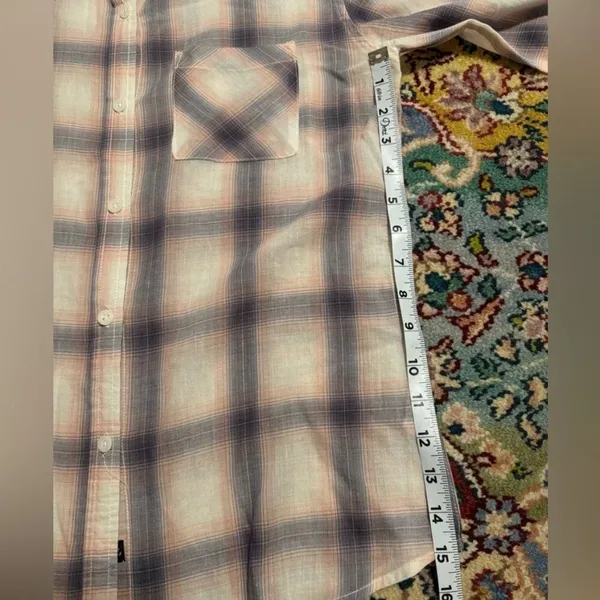 Rails Cotton Button Down Plaid Western Long Sleeve Shirt Small Purple‎ - Image 5