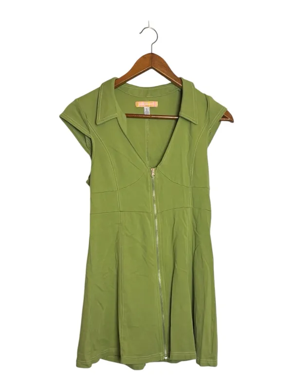 Urban Outfitters UO Lime Green Casual Short Sleeve Amal Mini Dress - Image 4