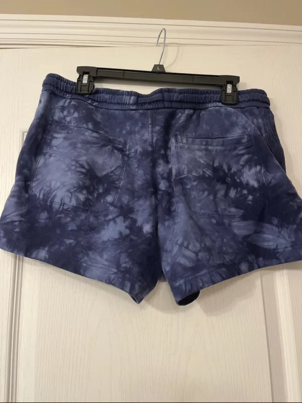 Athleta Navy Tie-Dye Athletic Lounge Shorts - Image 3