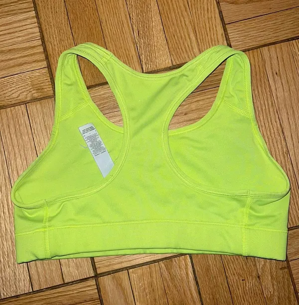 Nike Neon Yellow Sports Bra Dri-Fit - Image 2