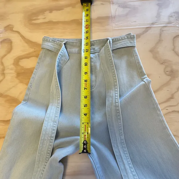 Altar'd State High Waist Wide Leg‎ Jean with Tie Light Wash Small AP1462 - Image 11
