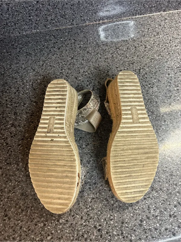 Anne Klein Snake-Print and Gold Wedge Espadrilles - Image 7