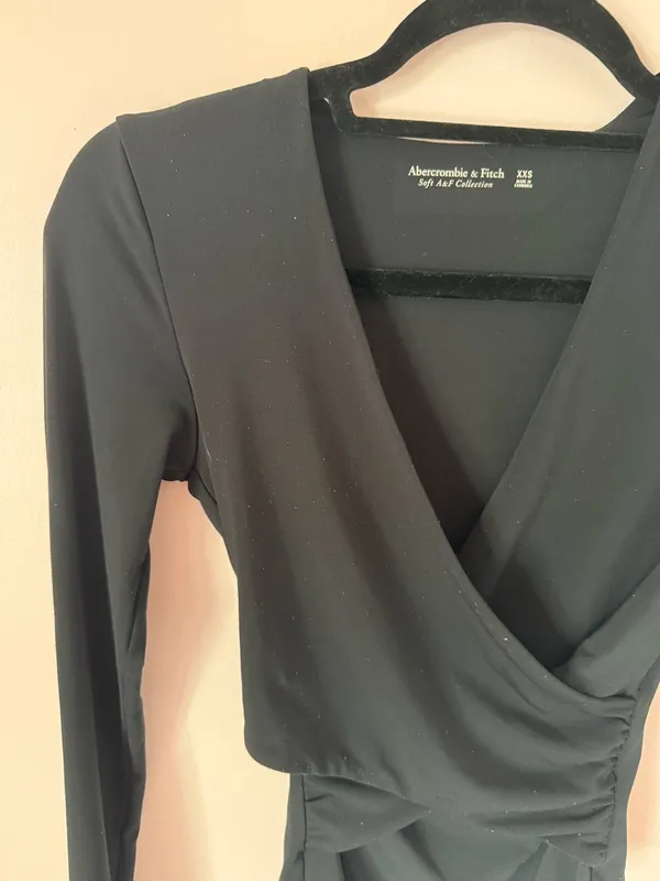 Black Abercrombie Low-Cut Bodysuit - Image 3