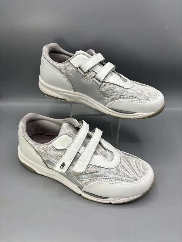 SAS TMV Walking Shoes Womens 8M White Leather Comfort Low Top Athletic 2103222 - Image 2