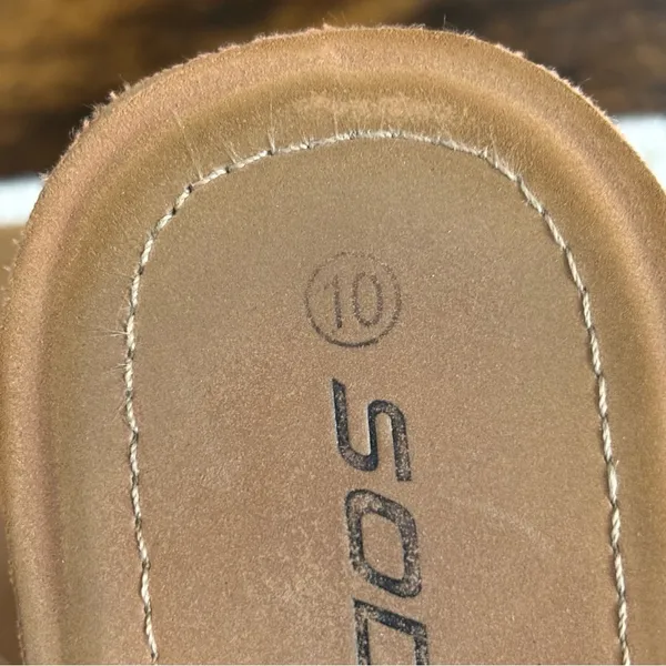 Soda Strappy Flat Sandals Size 10 Tan Brown Toe‎ Loop Slip On Boho Summer Shoes - Image 5