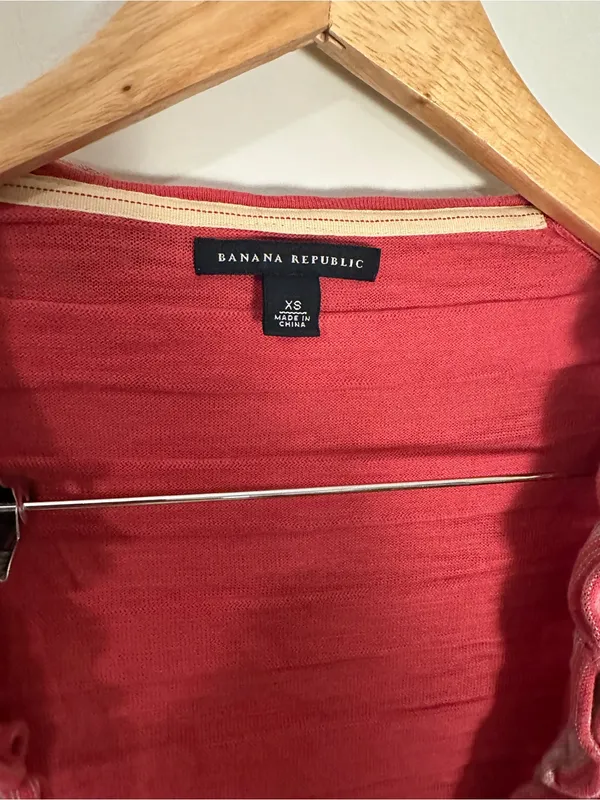 Vintage Y2K Banana Republic burnout frilly cardigan red extra small - Image 3