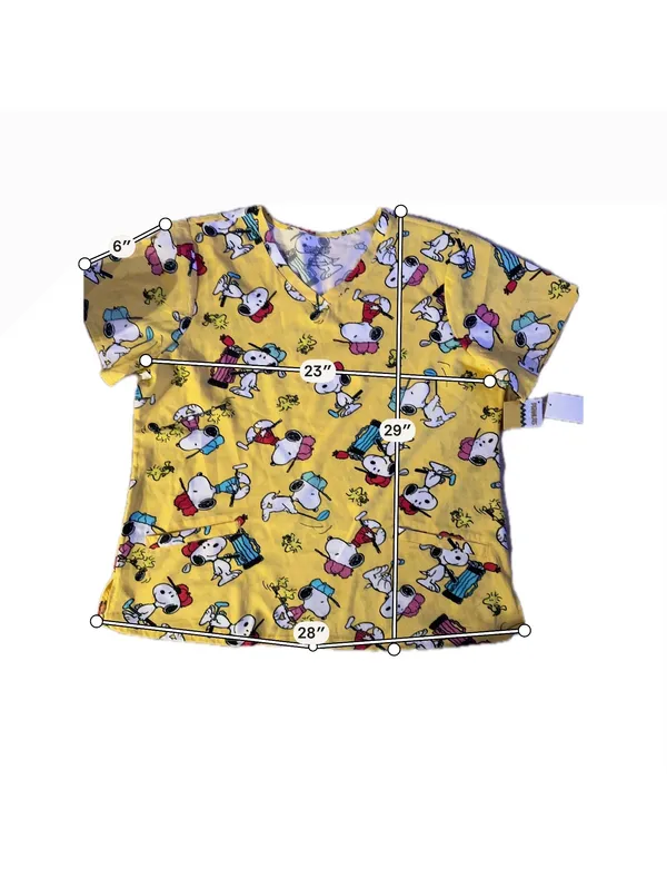 Peanuts Yellow Snoopy Print Casual T-Shirt Dress 2XL - Image 7