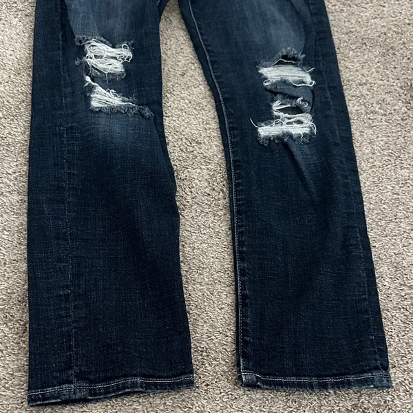 7 For All Mankind Josefina Dark Wash Distressed Women’s Skinny Boyfriend Jeans - Image 11