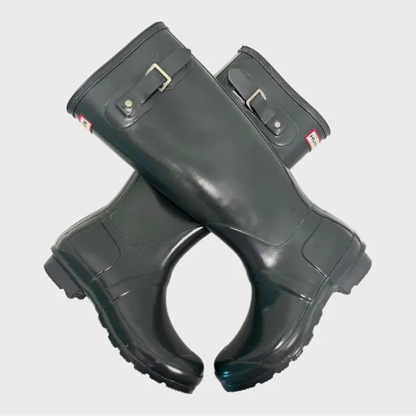 HUNTER Original Tall Gloss Rain Boots in Gray Women’s Size 7 - Image 6