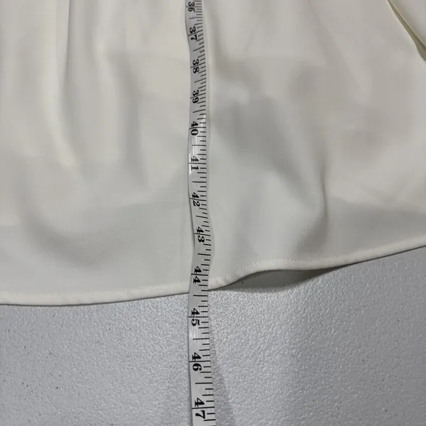 Timeless Collection A-Line Midi Dress Puff Sleeve Cut Out Womens XS Off White - Image 9