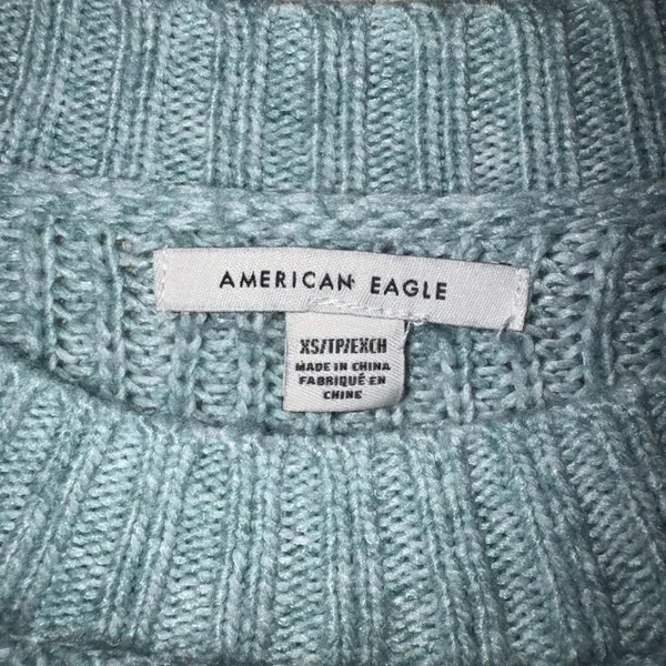 American Eagle Outfitters Light Blue Crew Neck Sweater - Image 2