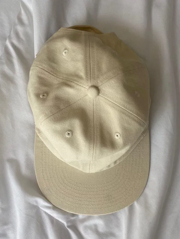 Cream Flat Bill Hat Tan - Image 2