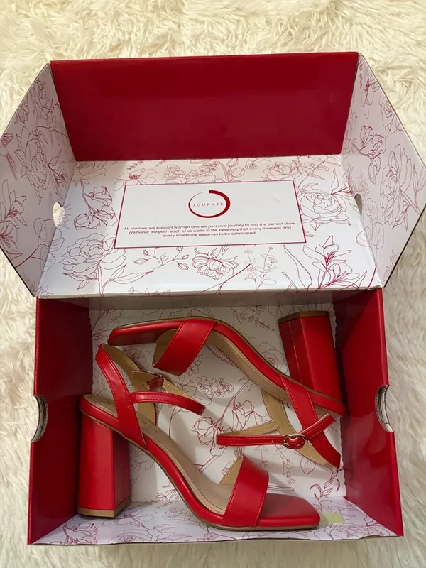 Journee Collection Red Square-Toe Ankle-Strap Heels - Image 5