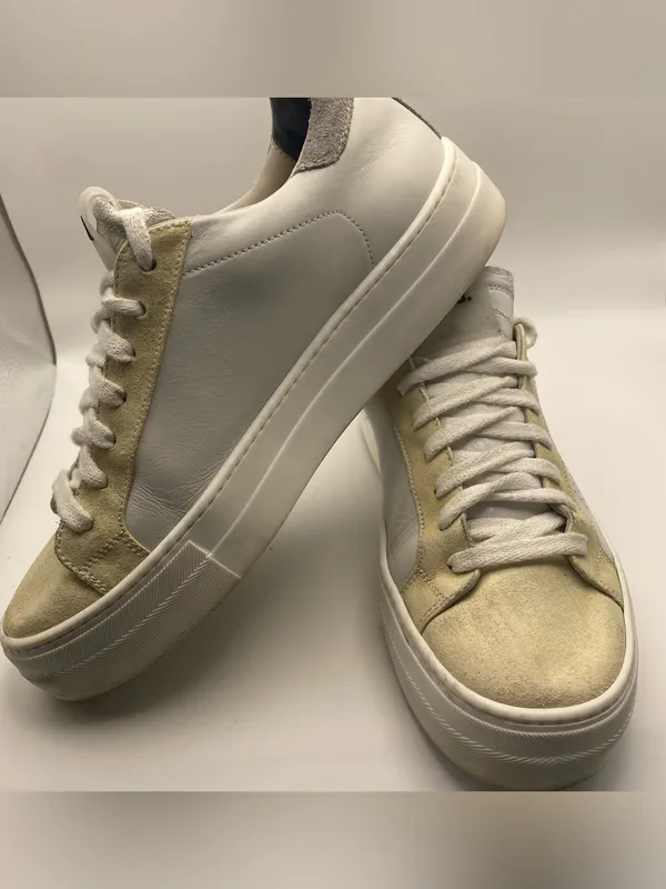 P448 women’s John platform Sneaker white cream comfort shoe 38 7.5 - Image 7