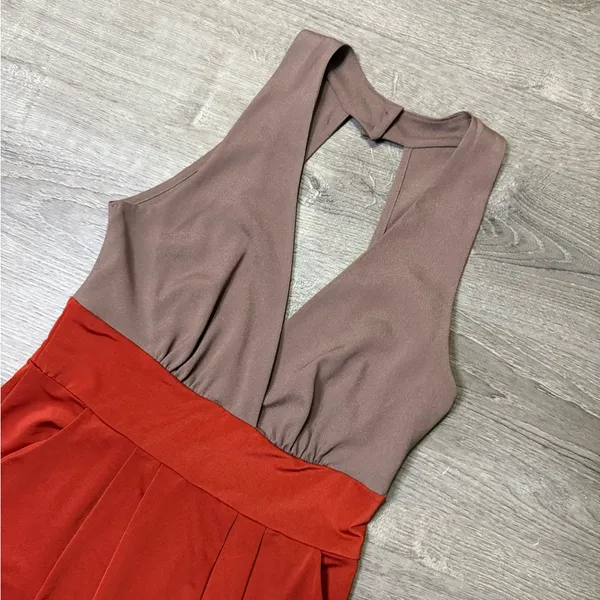•LULU’S• ORANGE & TAN DRESS - Image 3