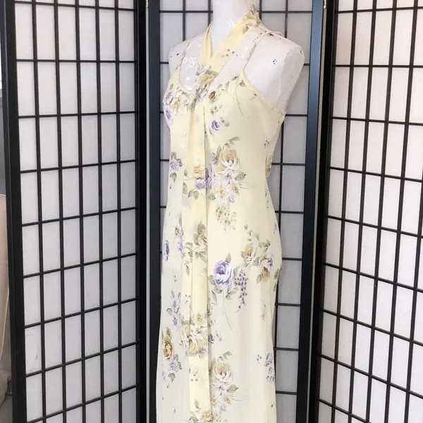 VTG Gold Crown Label Floral Dress - Image 16