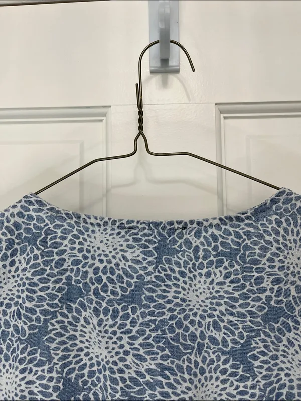 J. Crew Light Blue Denim Floral Printed Faux Wrap Mini Dress - Size Small - Image 10