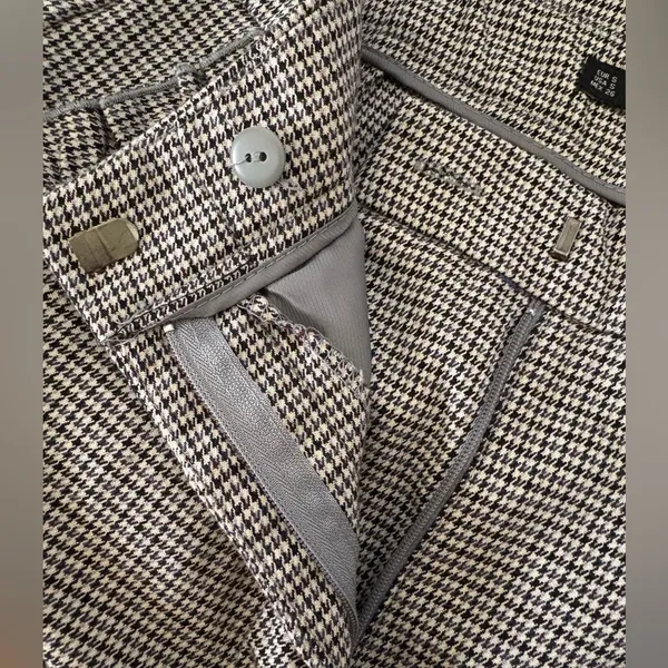 Zara Basic Houndstooth Black White Pants Ruffle Pockets Size‎ Small - Image 8