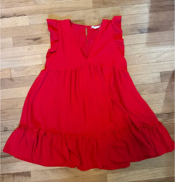 Red Ruffle Altar'd State Mini Dress - Image 2
