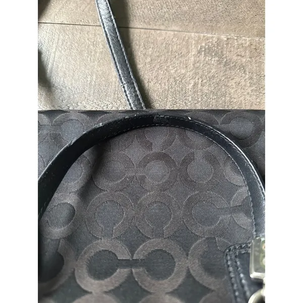 Coach Madison Op Art sateen black mini‎ satchel - Image 9