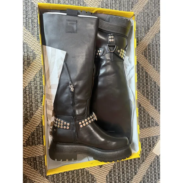 Circus by Sam Edelman Hayes Metal / Black Platform Boot Size 9M - Image 4