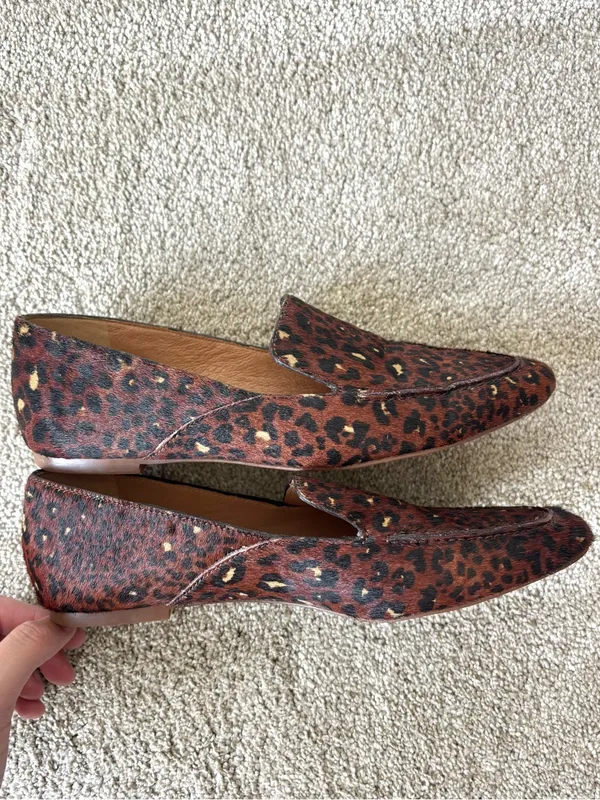 Madewell The Frances Skimmers Painted Leopard Calf Hair Leather Flats Loafer - Image 6