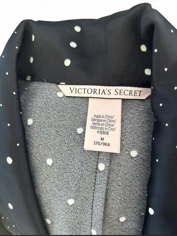 Victoria's Secret Black Polka Dot Satin Blazer - Image 5
