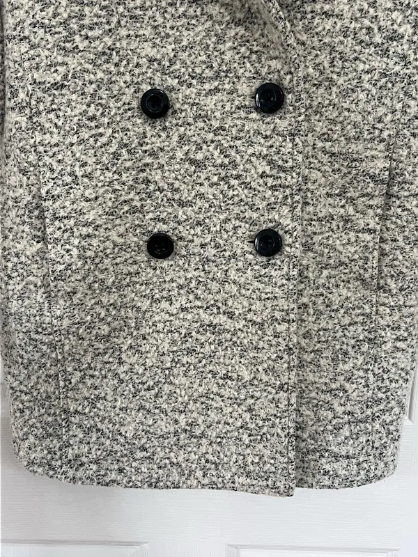 Abercrombie & Fitch Wool Blend Coat XS Boucle Peacoat Old Money Preppy Classic - Image 7