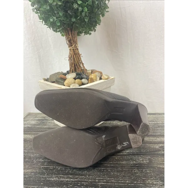 Unisa Brown Leather Sultana Mule Heel Shoes 7 - Image 4