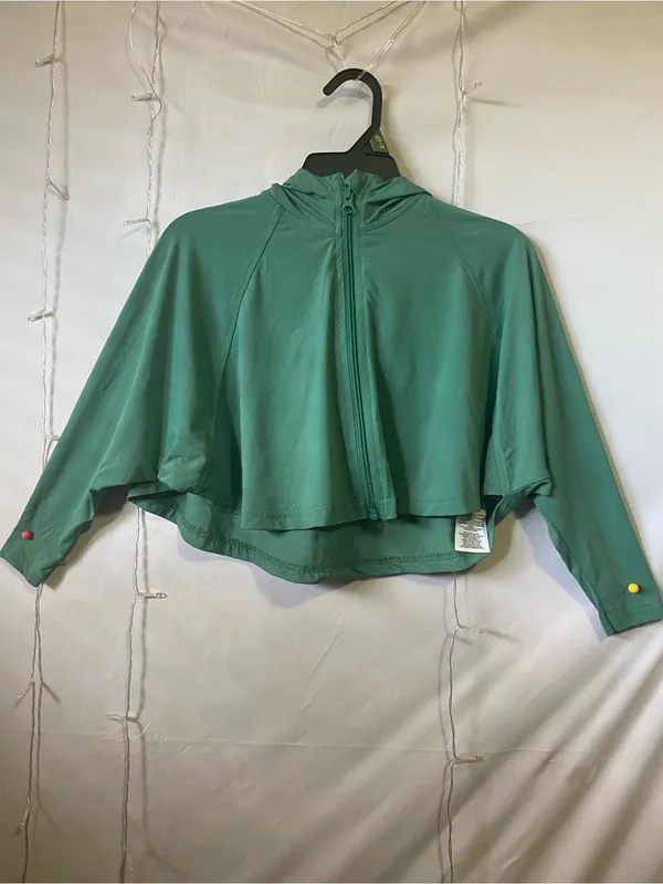 Cropped Hooded Windbreaker Jacket - Image 2