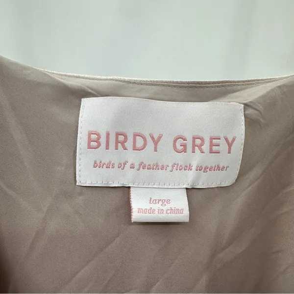 Birdy Grey‎ Lisa Shiny Satin Cowl Neck Sleeveless Midi Dress in Taupe Sz L NEW - Image 8