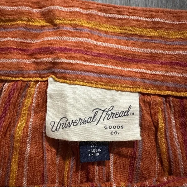 Universal Thread Orange Multicolor Striped Square Neck Sleeveless Top Size‎ XS - Image 3