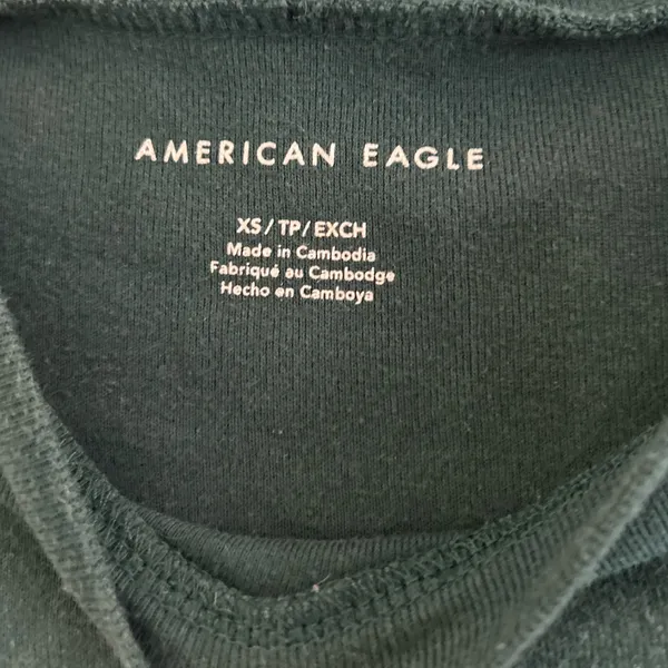 American Eagle Dark Green Boxy Crew Neck Tee - Image 4